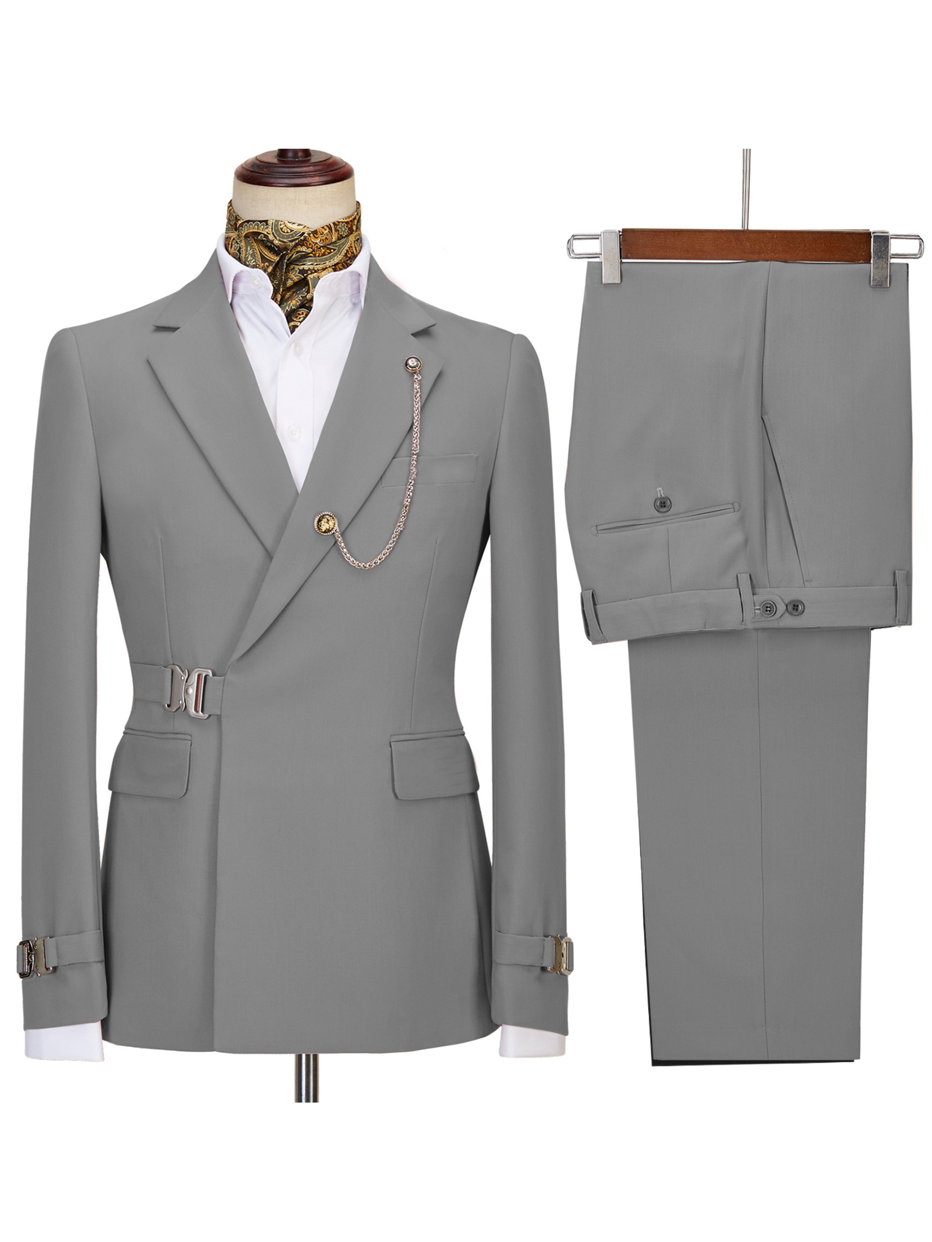 Herrenanzüge 2 Stück Slim Fit Anzug Set