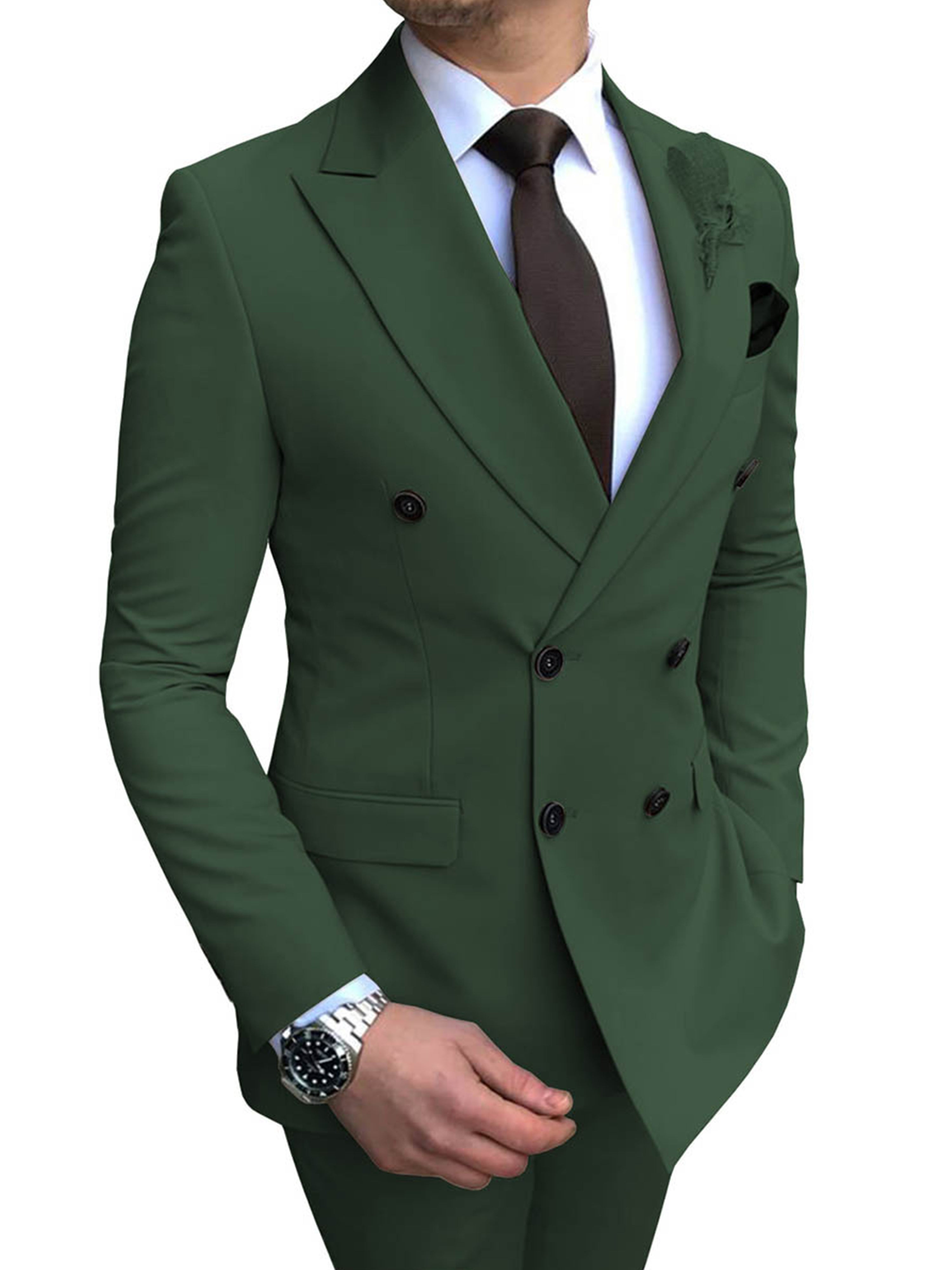 Herren Slim Fit 2 Stück Smokings Business Hochzeit Anzüge