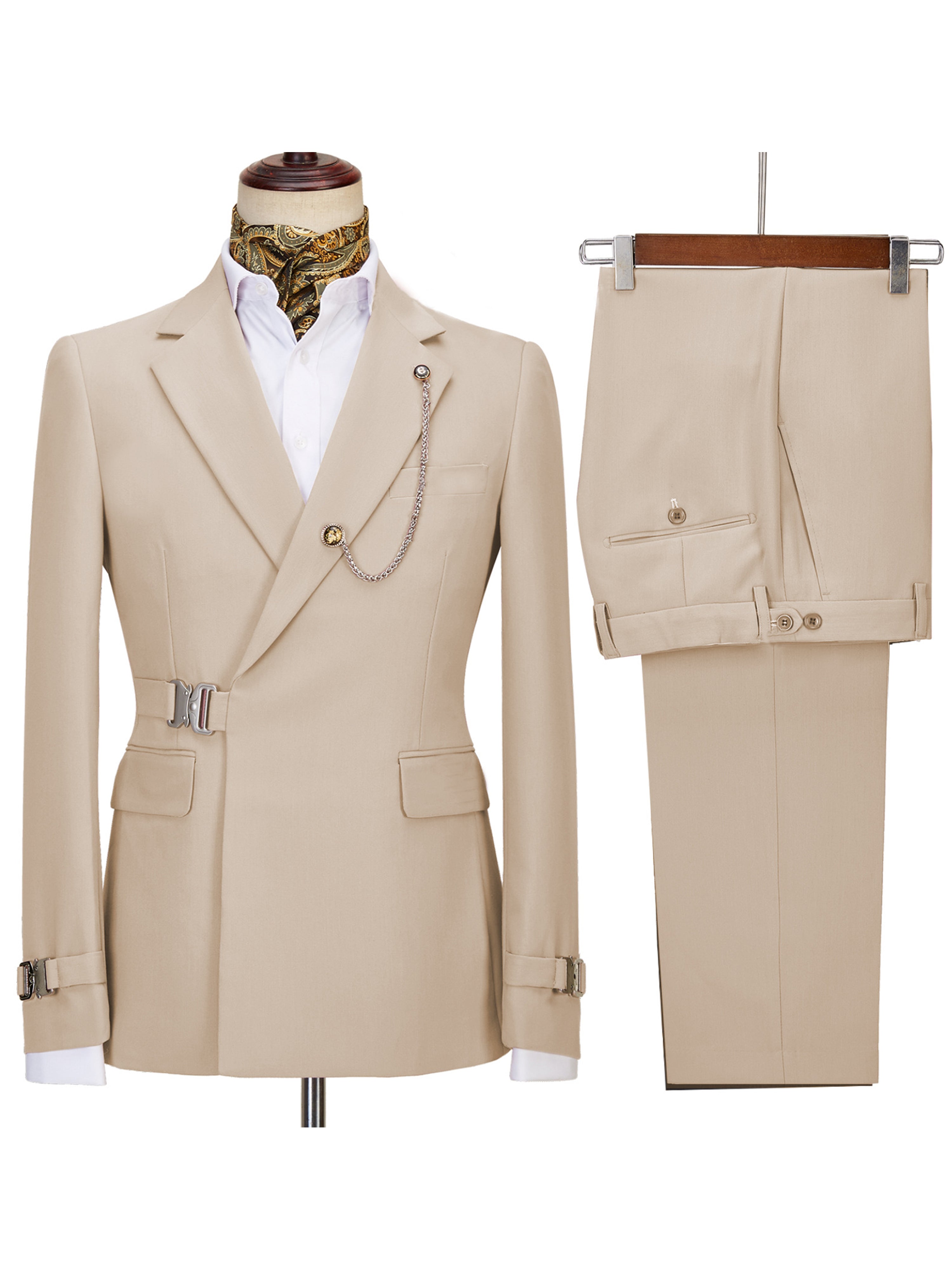 Herrenanzüge 2 Stück Slim Fit Anzug Set