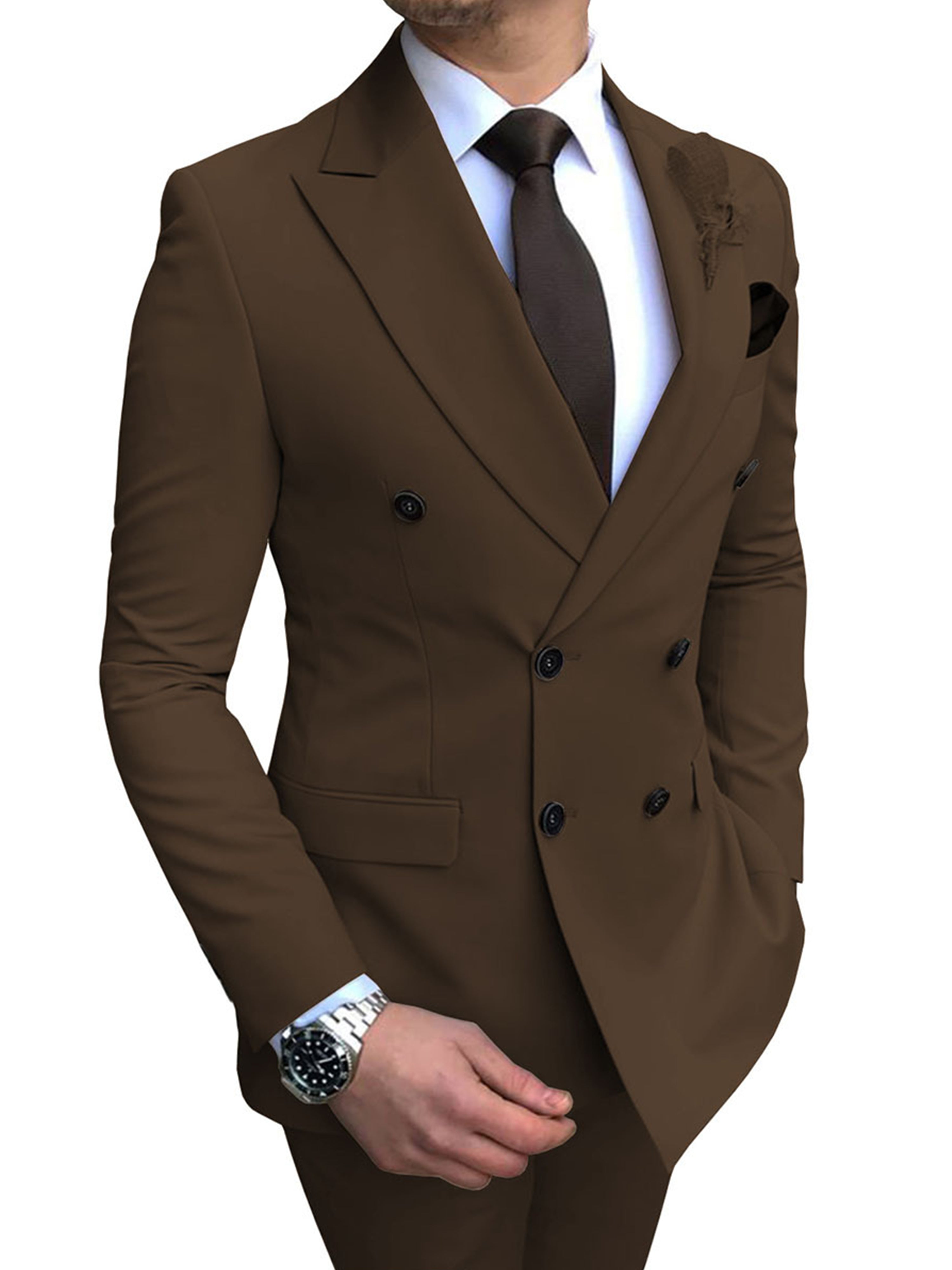 Herren Slim Fit 2 Stück Smokings Business Hochzeit Anzüge