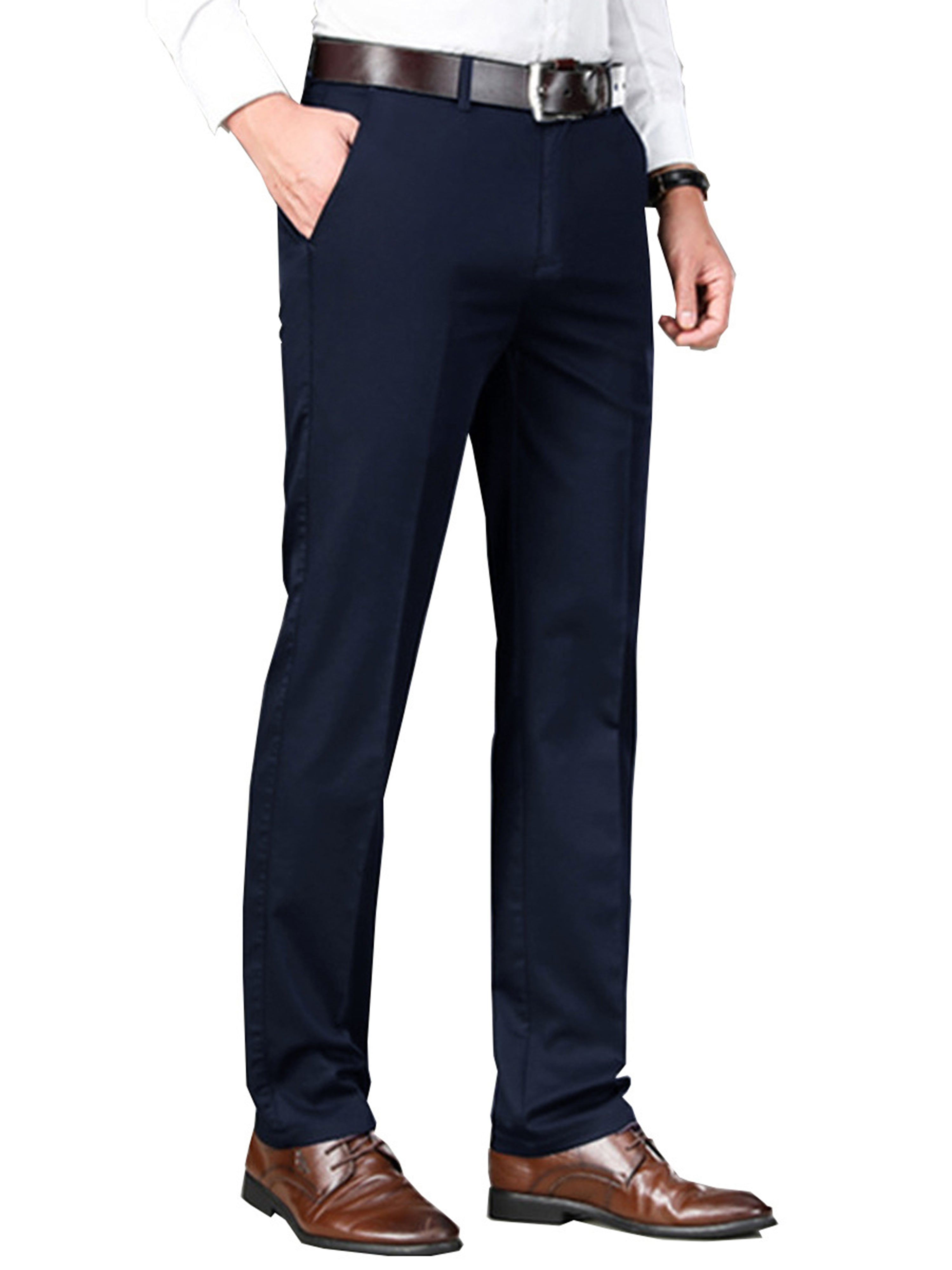 Dunkelmarine Herren Business Casual Gerade Schmal Anzughosen