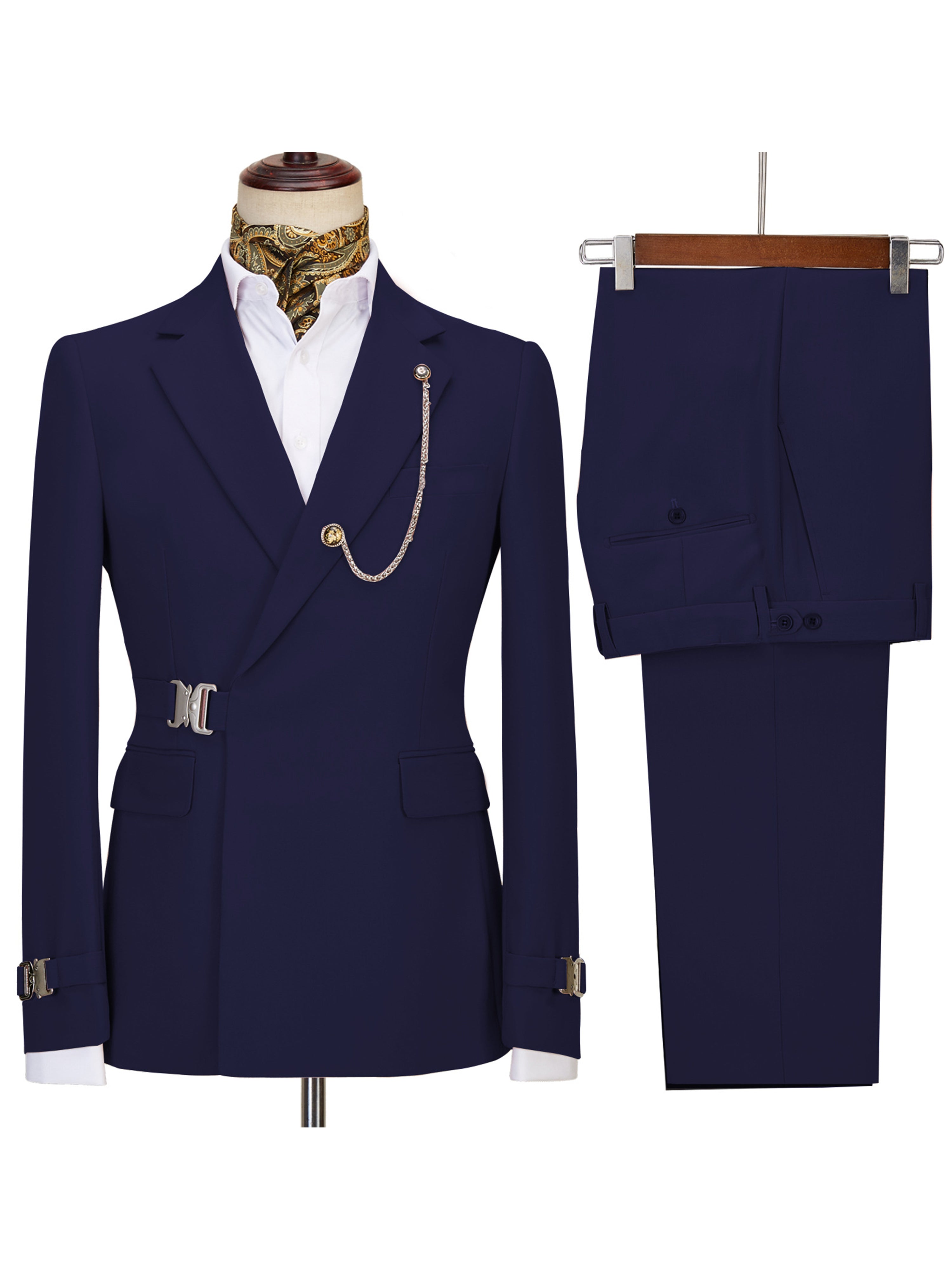 Herrenanzüge 2 Stück Slim Fit Anzug Set