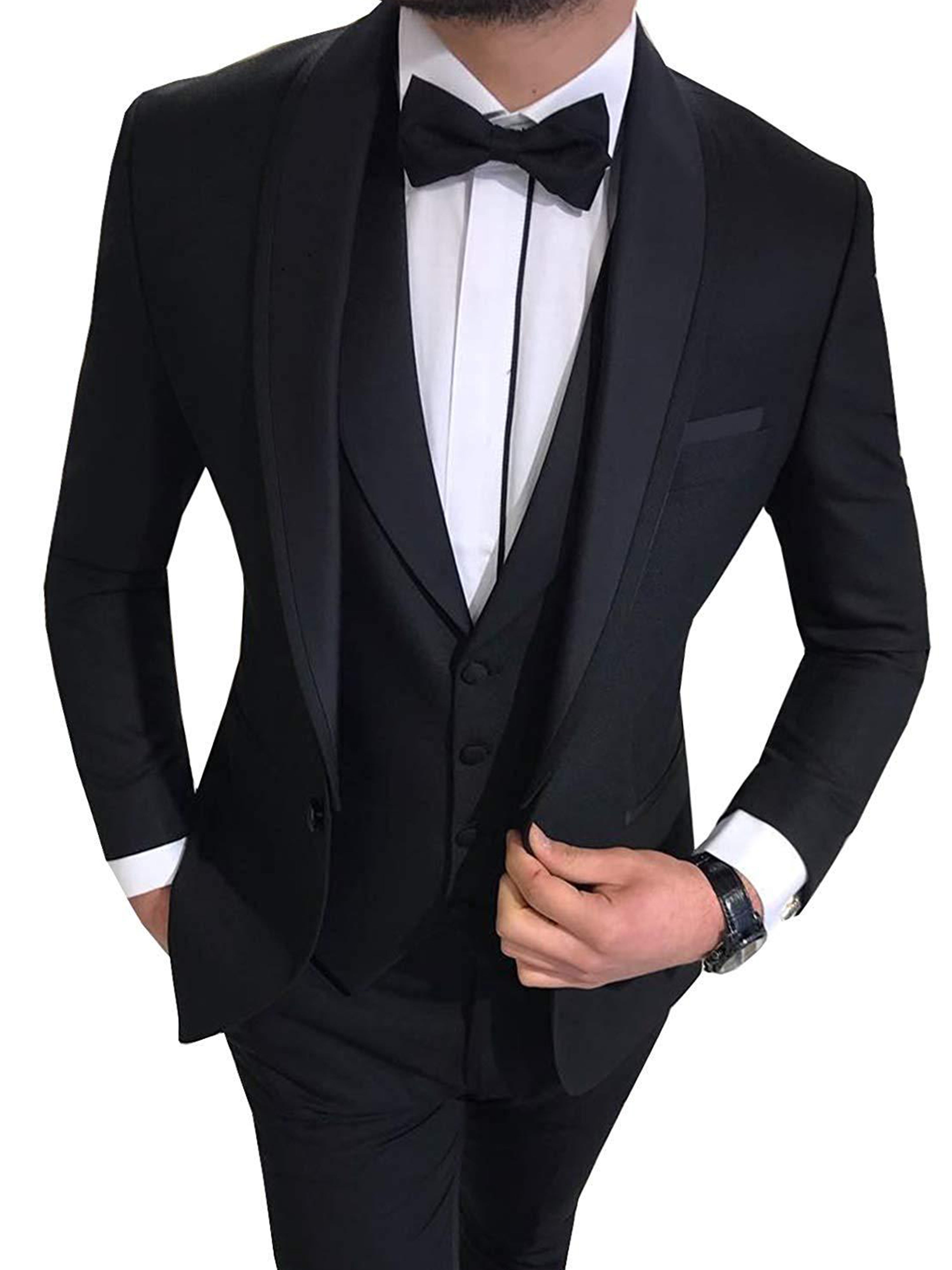 Herren Business Blazer 3 Stück Slim Fit Revers Classic Hochzeit Anzüge
