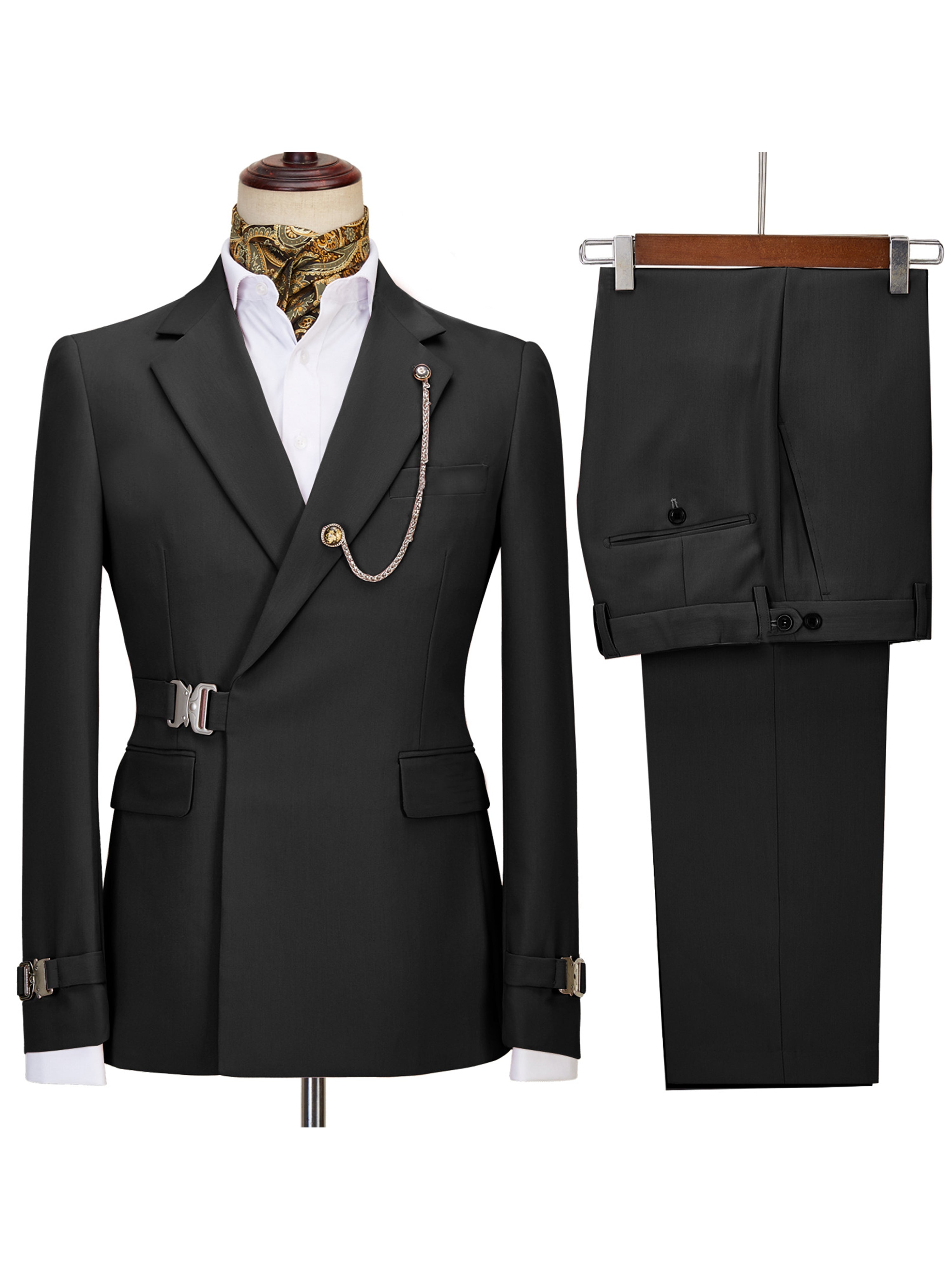 Herrenanzüge 2 Stück Slim Fit Anzug Set