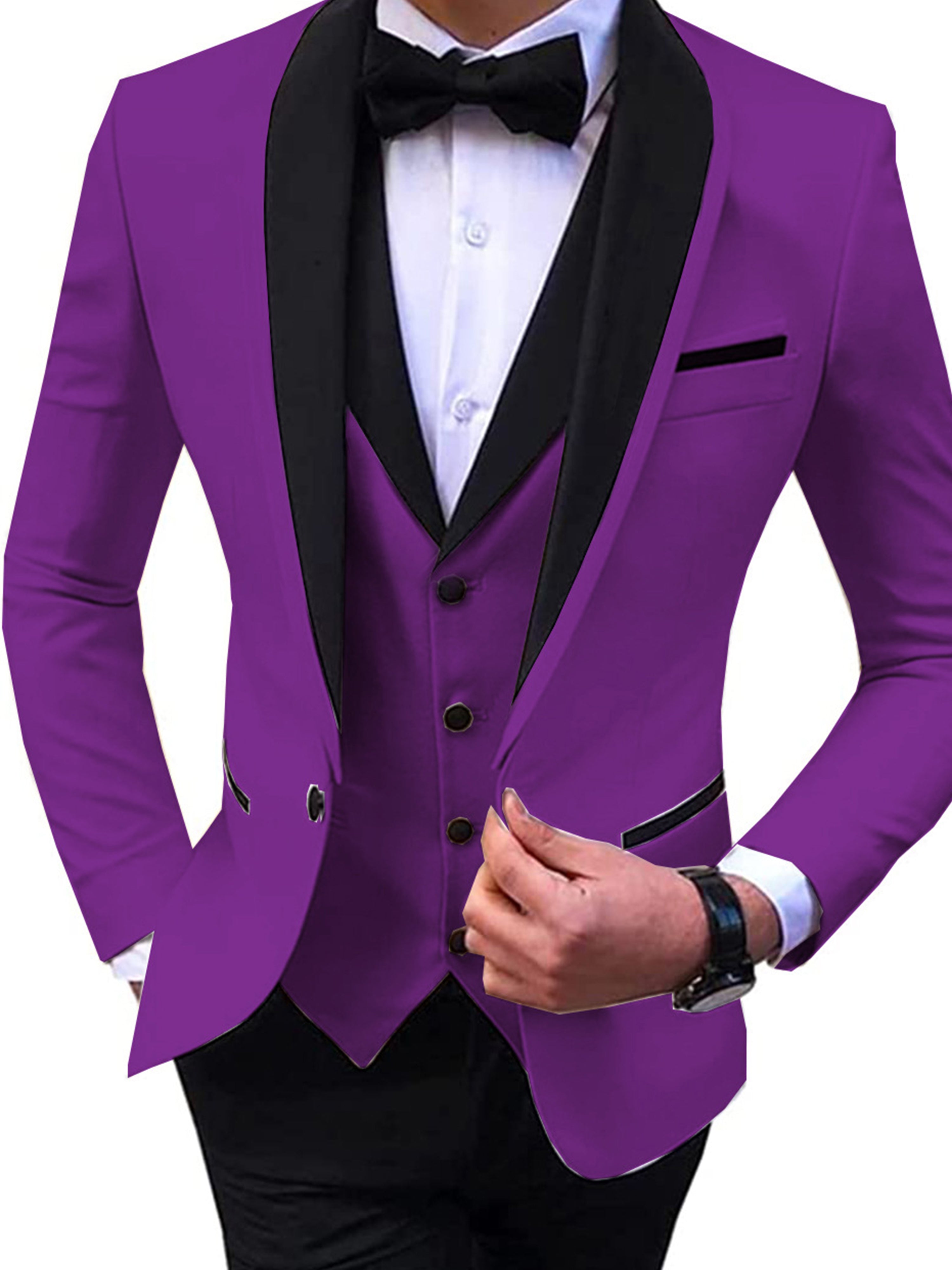 Herren Business Blazer 3 Stück Slim Fit Revers Classic Hochzeit Anzüge