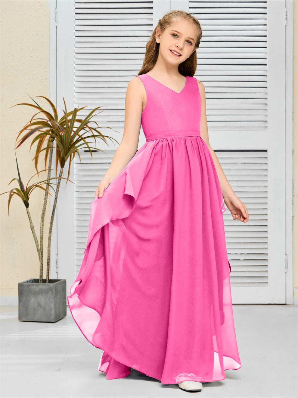 Fantastisches Chiffon Junior-Brautjungfernkleid