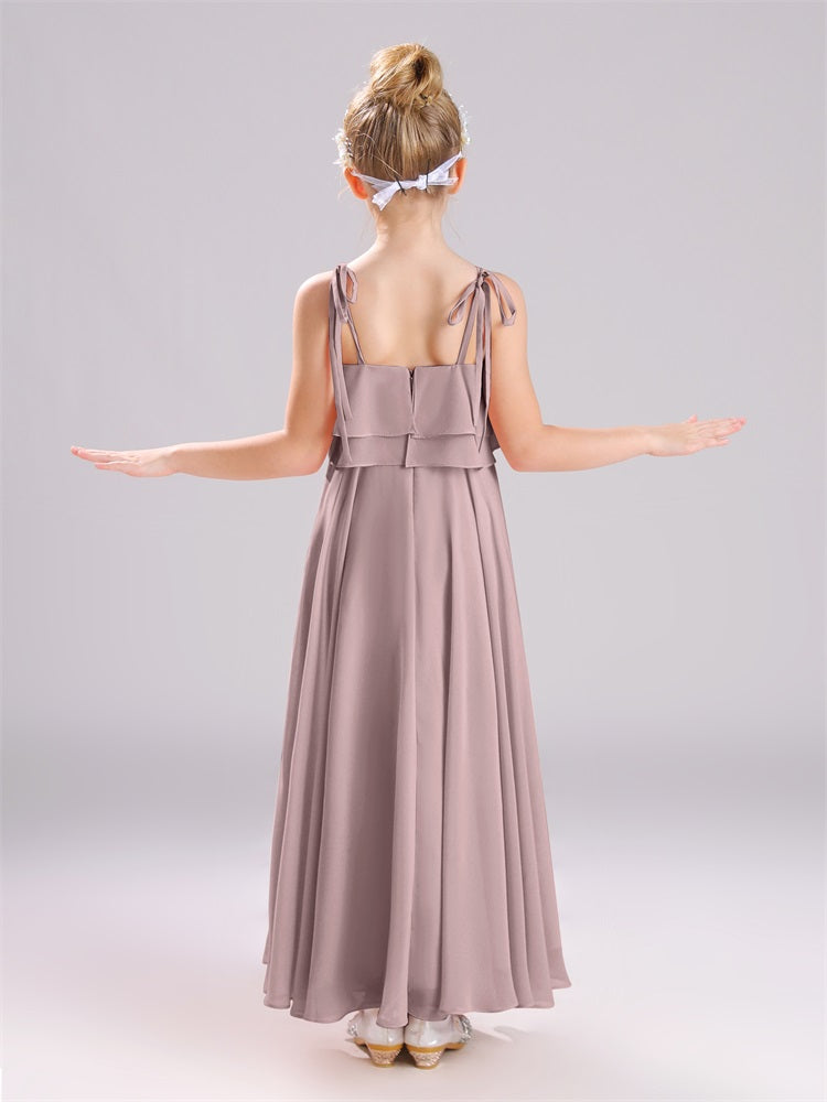 Träger bodenlang Chiffon Junior Brautjungfernkleider