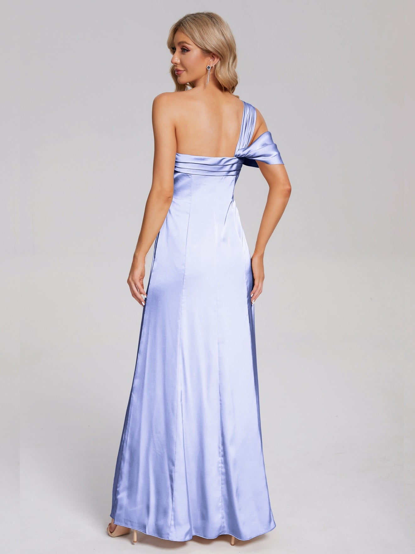 Raelyn One-Shoulder-Träger Geschlitzt Satin Weiches Satin Brautjungfernkleider