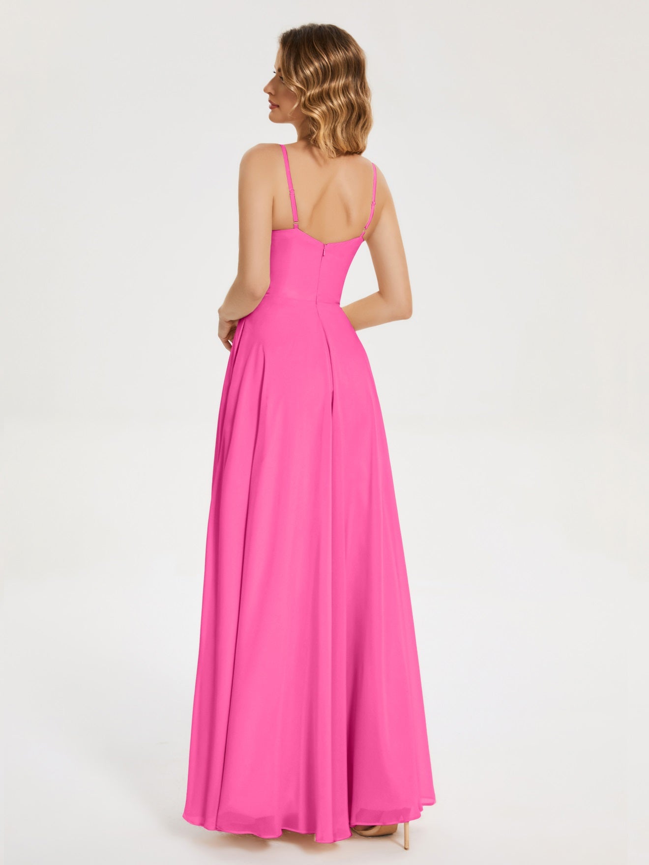 Ruth Neckholder Spaghettiträger Trägerlos Chiffon Brautjungfernkleider