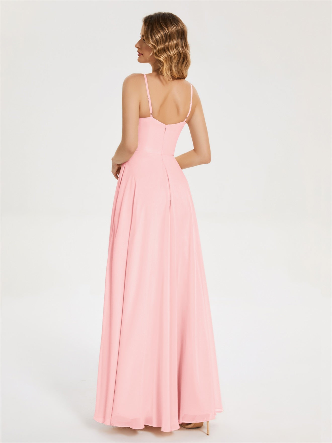 Ruth Neckholder Spaghettiträger Trägerlos Chiffon Brautjungfernkleider