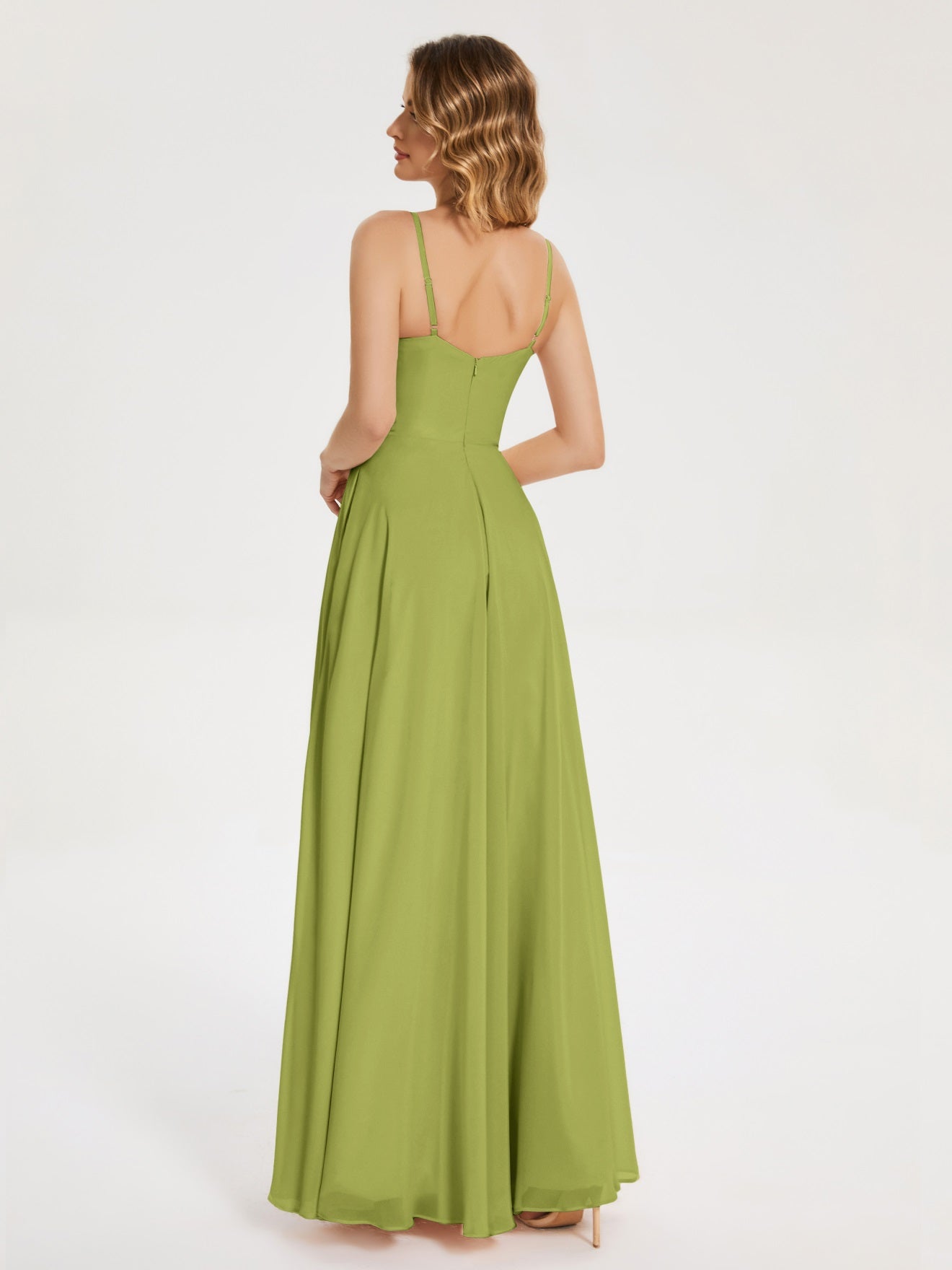 Ruth Neckholder Spaghettiträger Trägerlos Chiffon Brautjungfernkleider