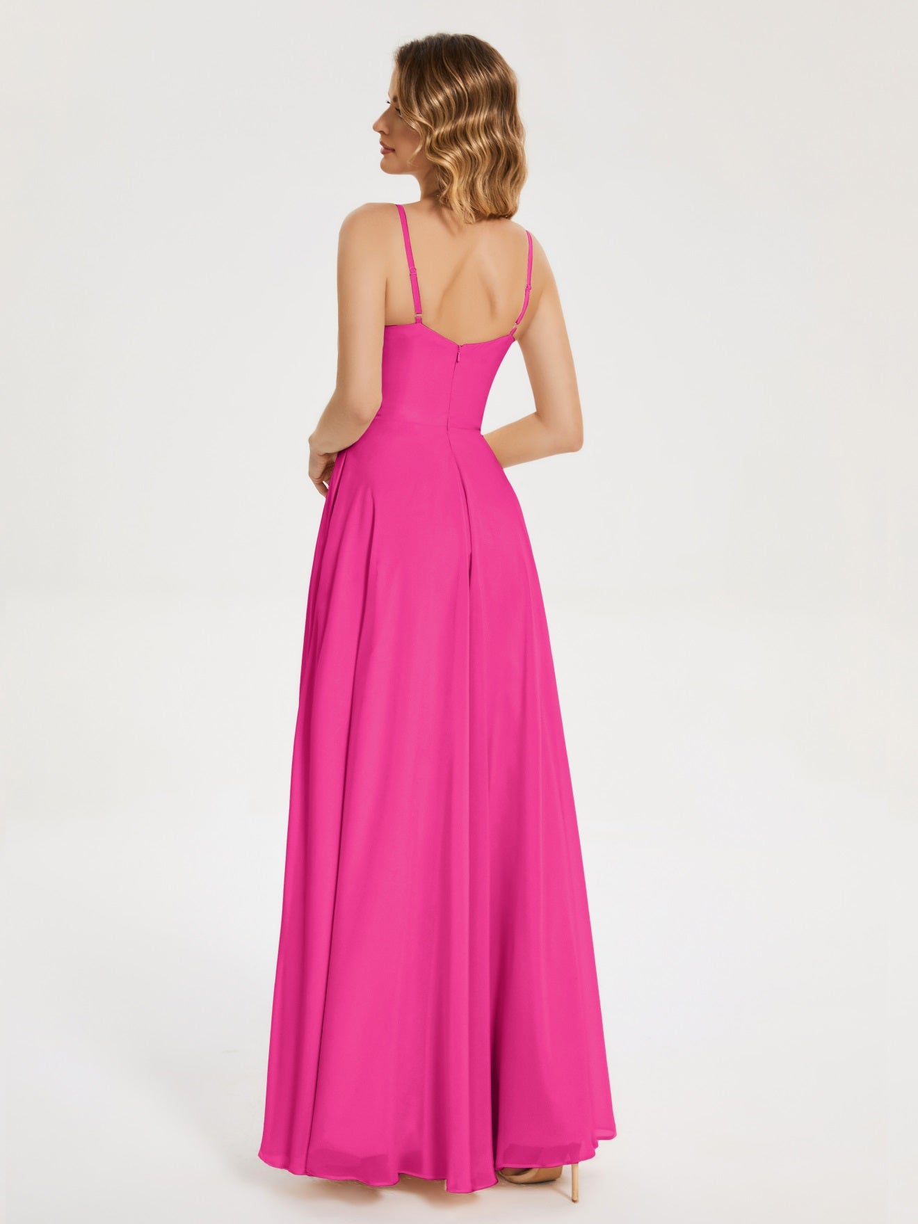 Ruth Neckholder Spaghettiträger Trägerlos Chiffon Brautjungfernkleider