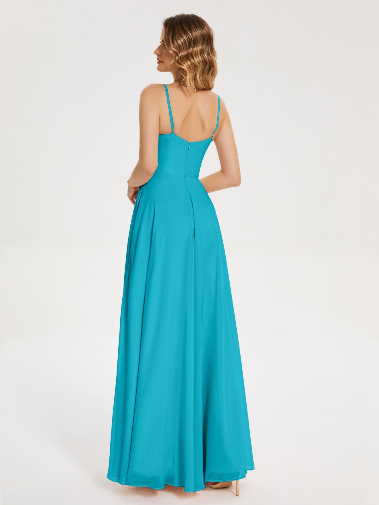 Ruth Neckholder Spaghettiträger Trägerlos Chiffon Brautjungfernkleider