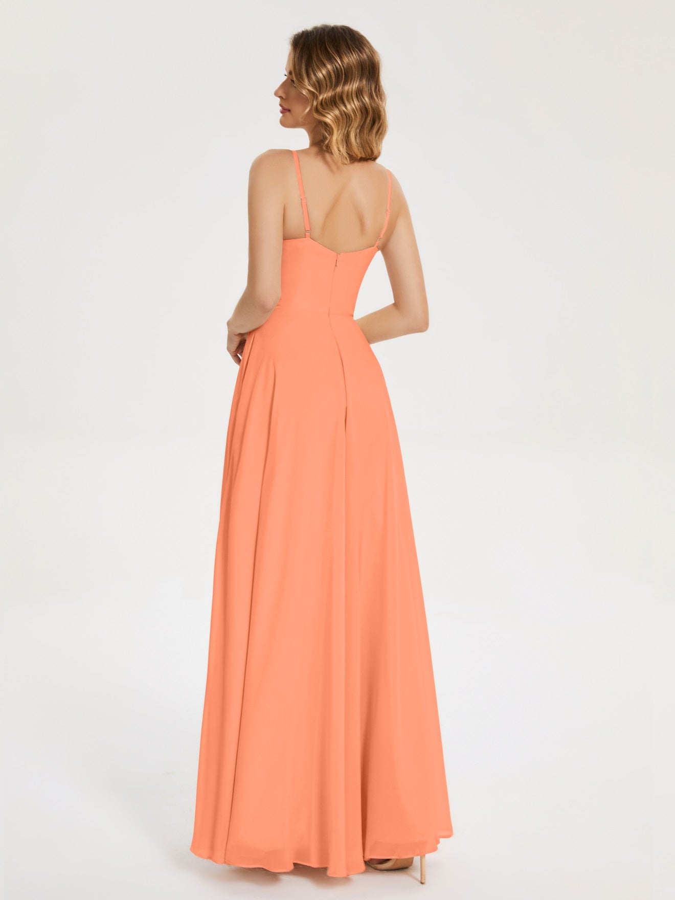 Ruth Neckholder Spaghettiträger Trägerlos Chiffon Brautjungfernkleider