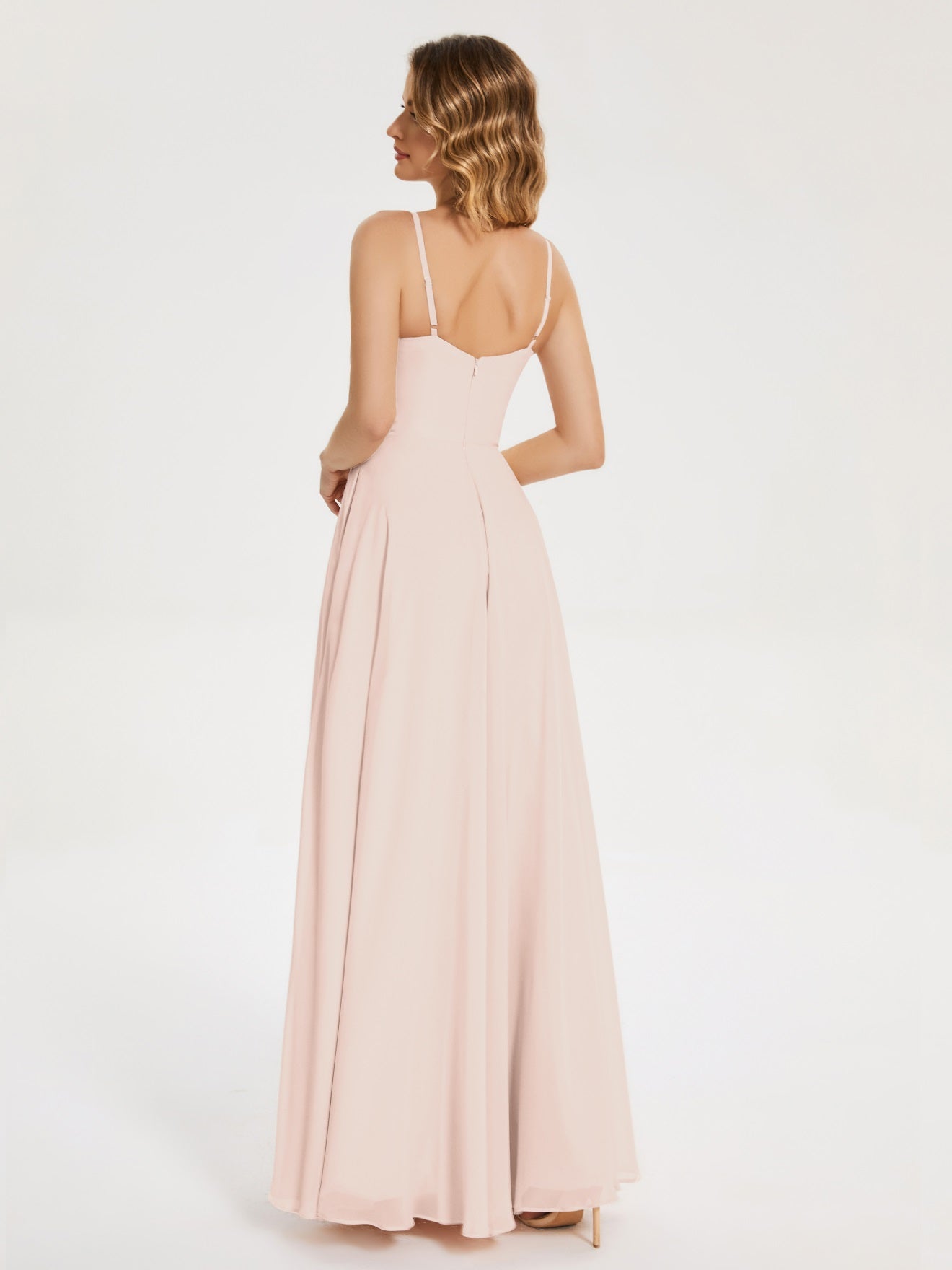 Ruth Neckholder Spaghettiträger Trägerlos Chiffon Brautjungfernkleider