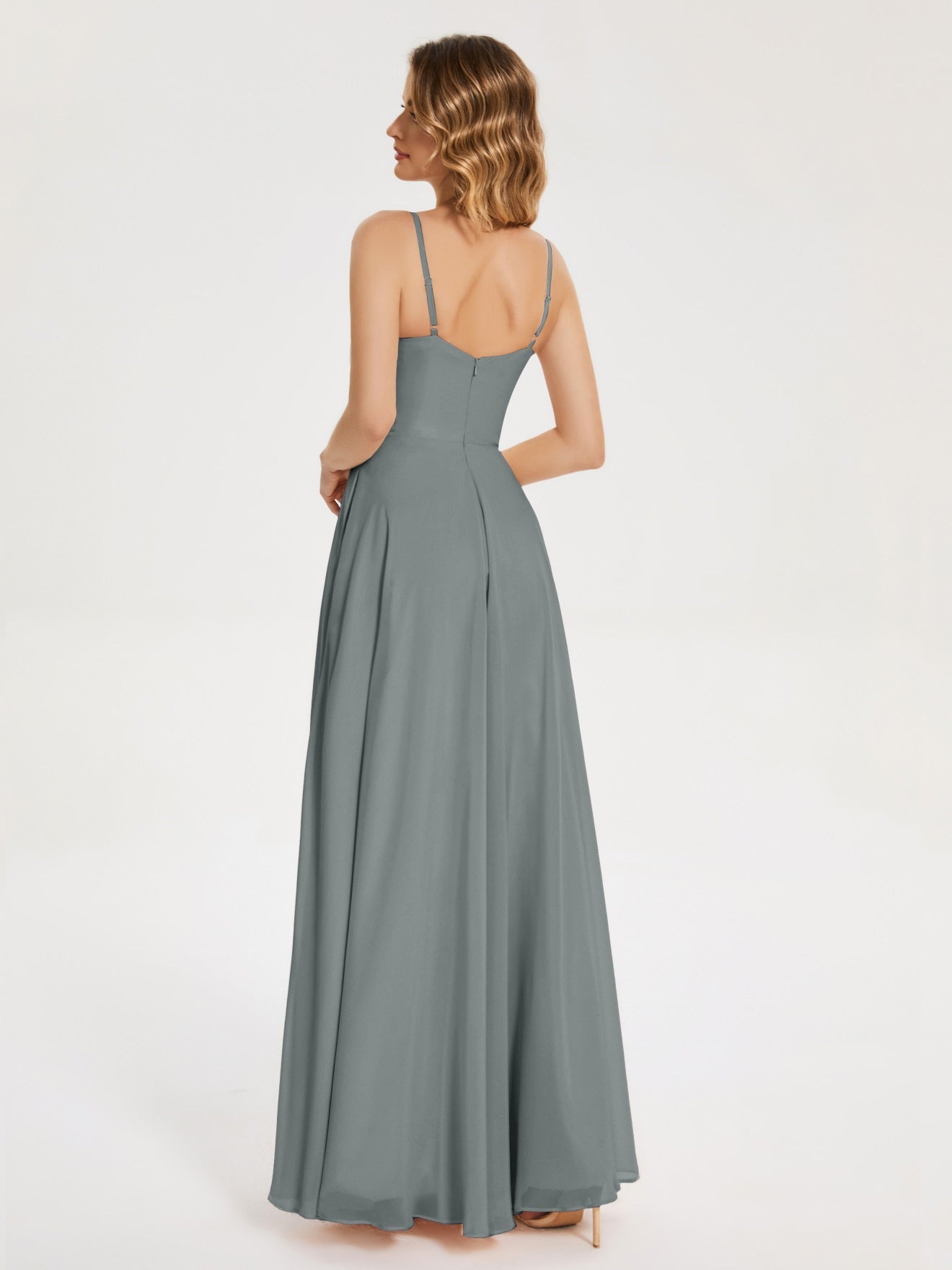 Ruth Neckholder Spaghettiträger Trägerlos Chiffon Brautjungfernkleider