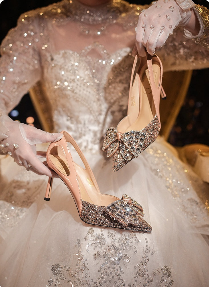 Damen High Heels mit Diamanten Hochzeitsschuhe