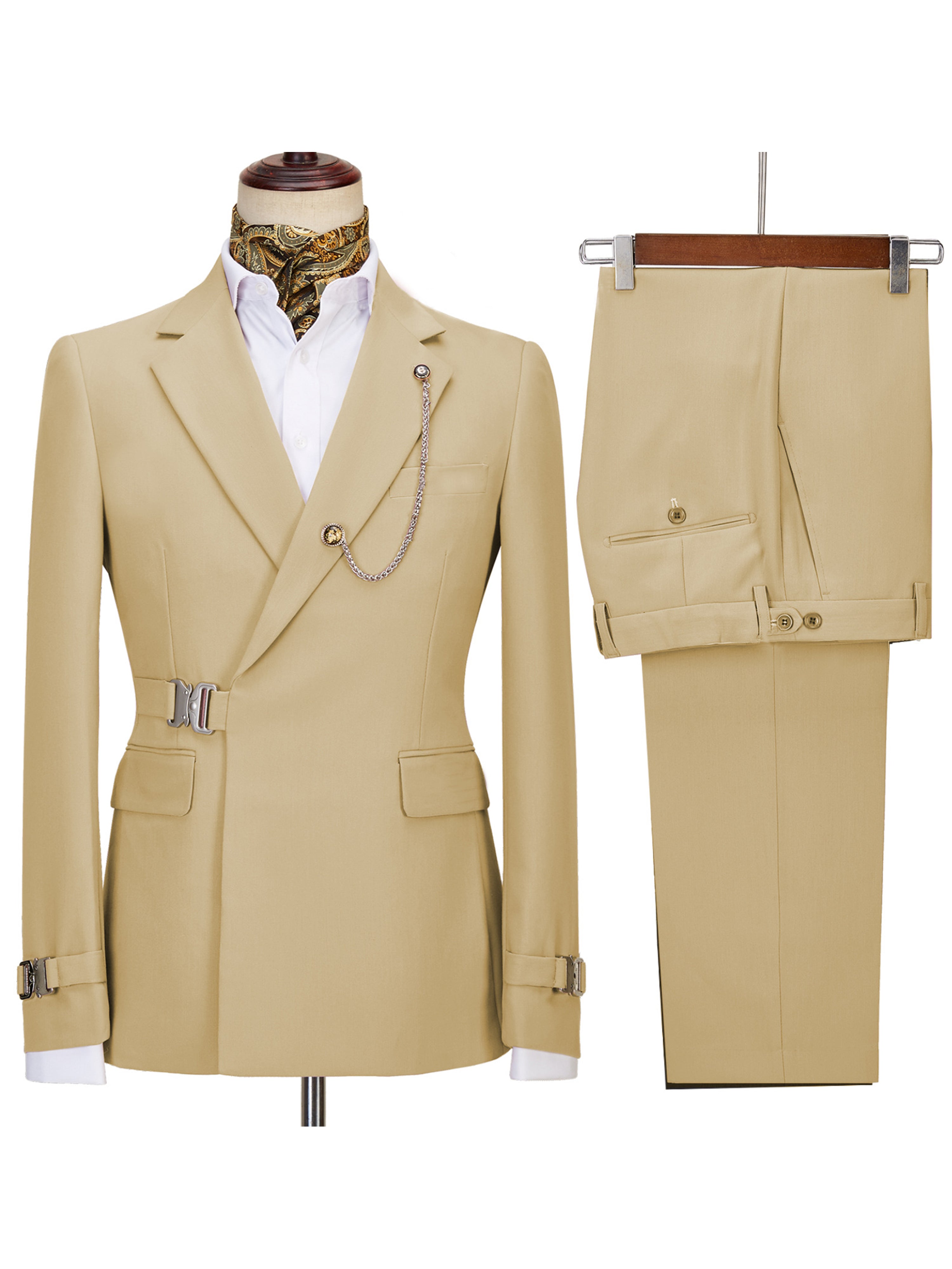 Herrenanzüge 2 Stück Slim Fit Anzug Set