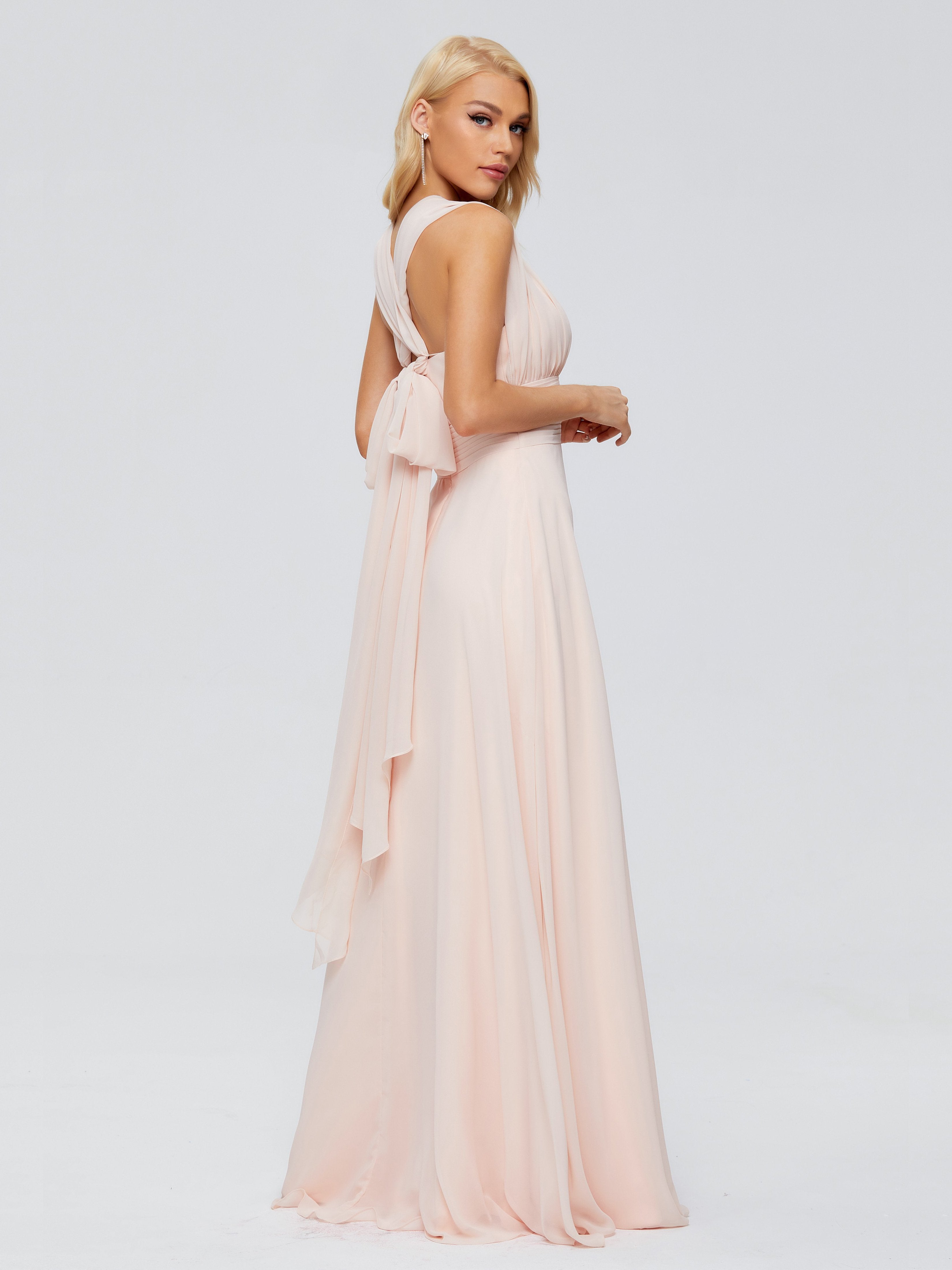 Ximena A-Linie Träger Band Chiffon Brautjungfernkleider