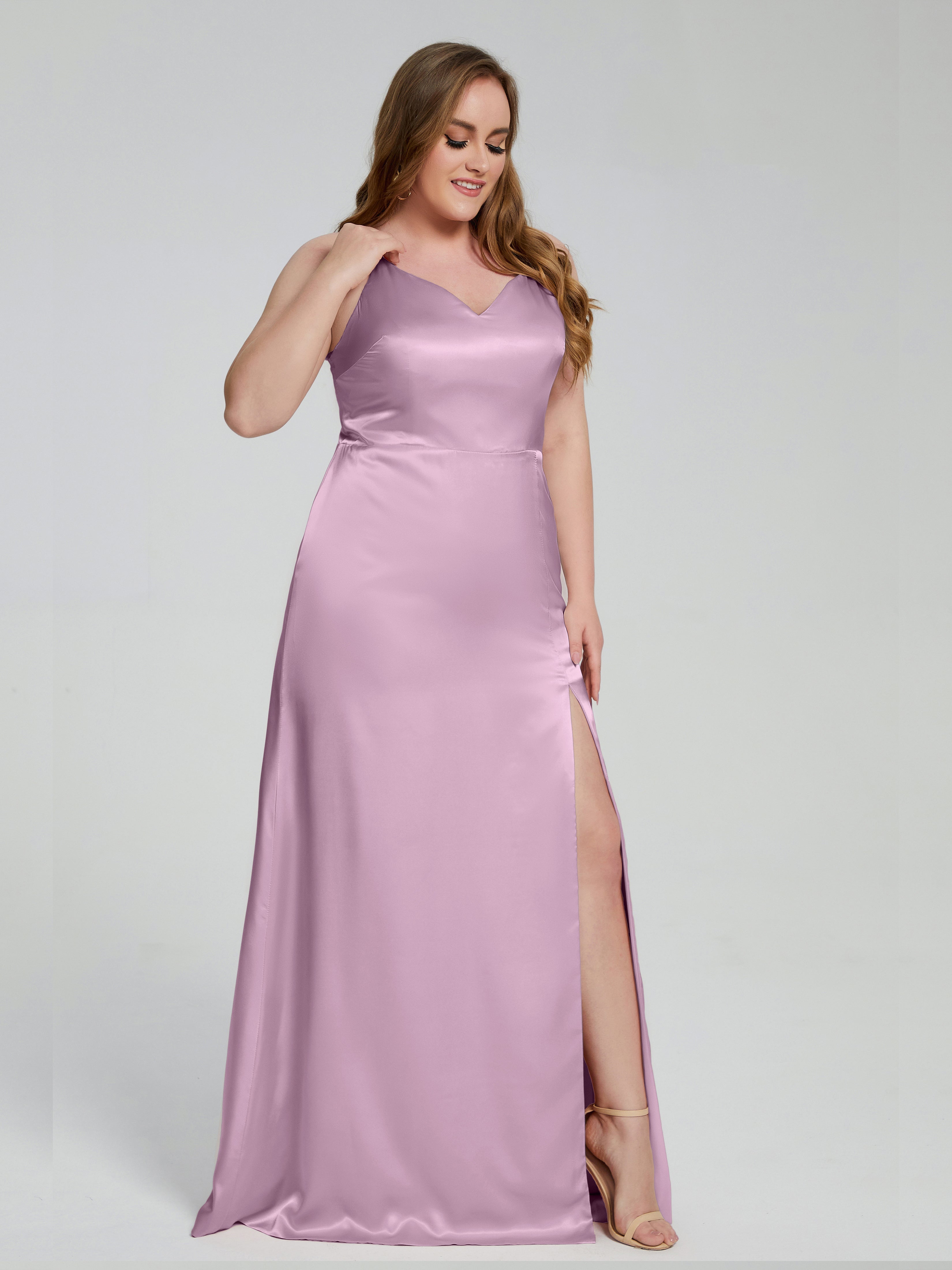 Adelyn Sexy Weichem Satin Brautjungfernkleider in Übergröße