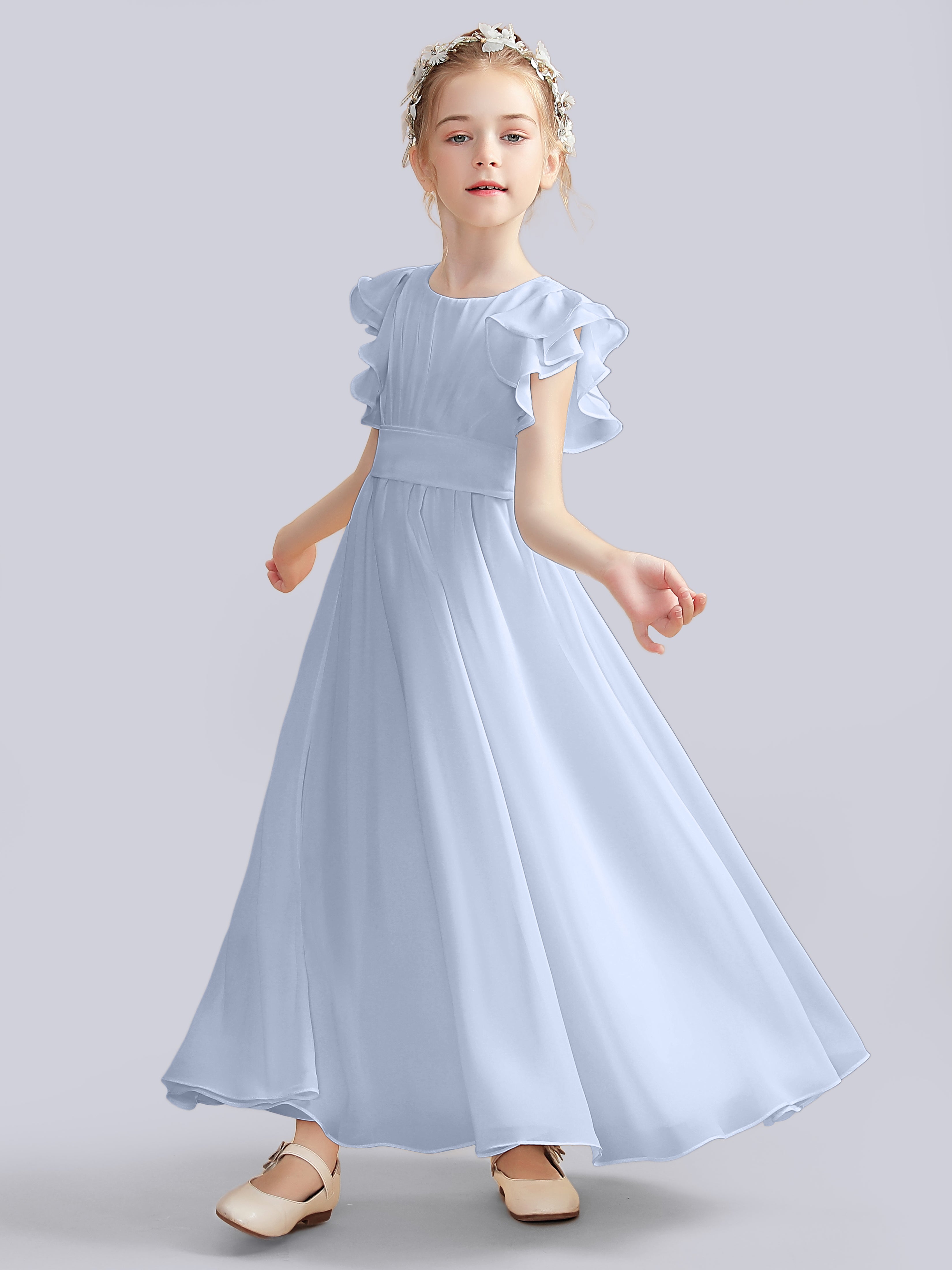 Flutter Crinkle Chiffon Kleid für Junge Brautjungfern