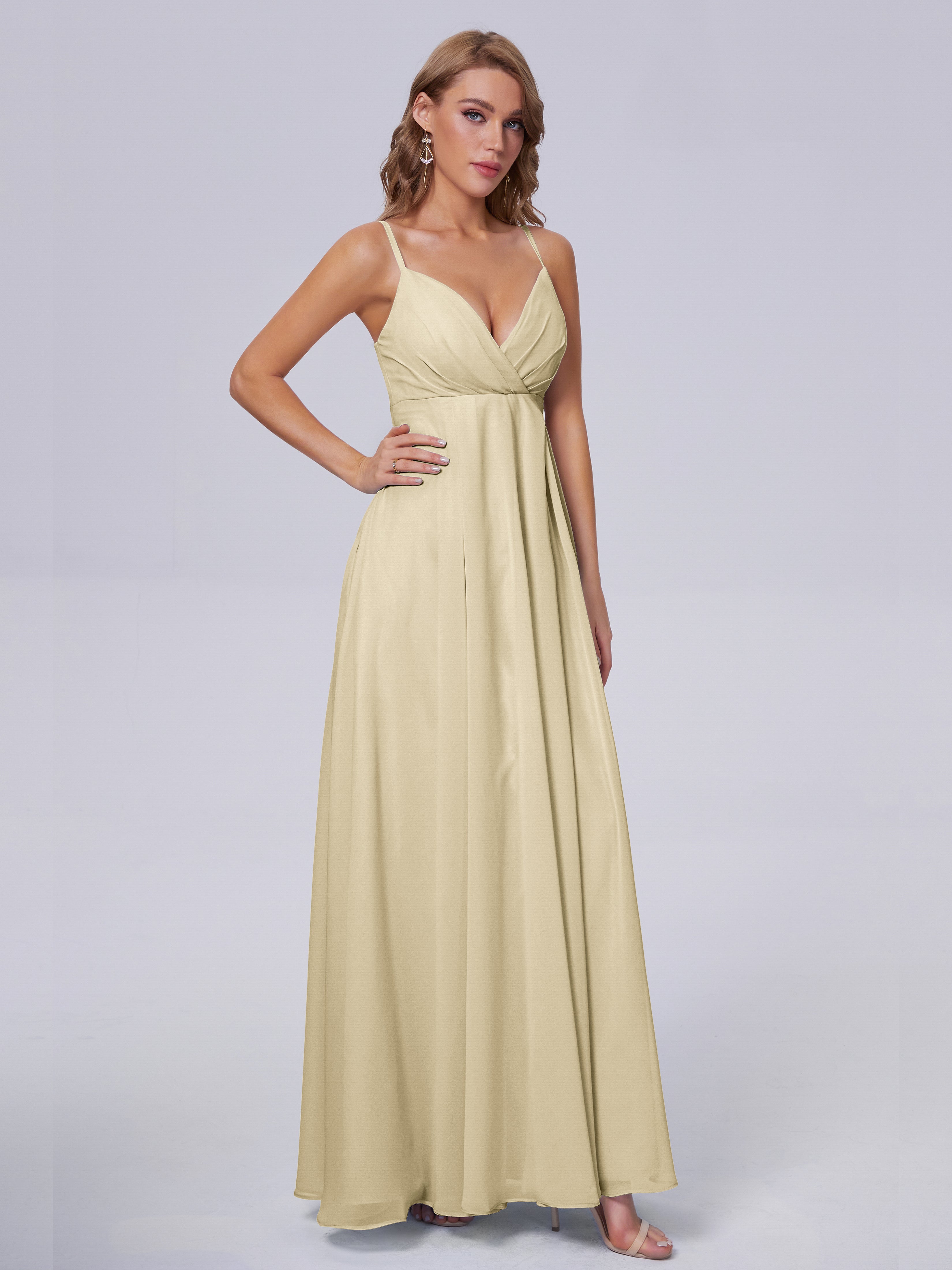 Laila Klassische Spaghettiträger Chiffon Brautjungfernkleider