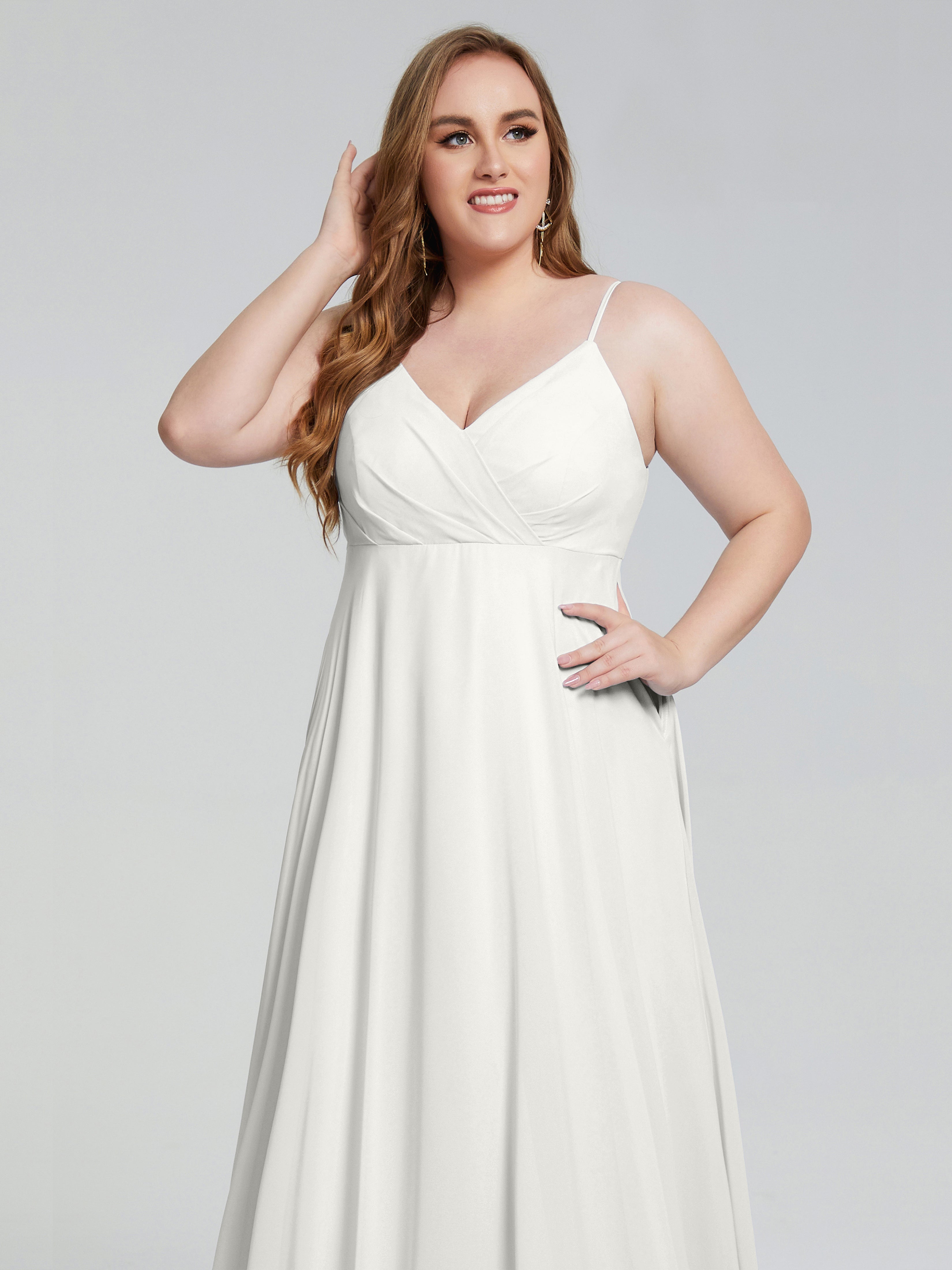 Mariah Elegante Sweep-Zug Brautjungfernkleider in Übergröße