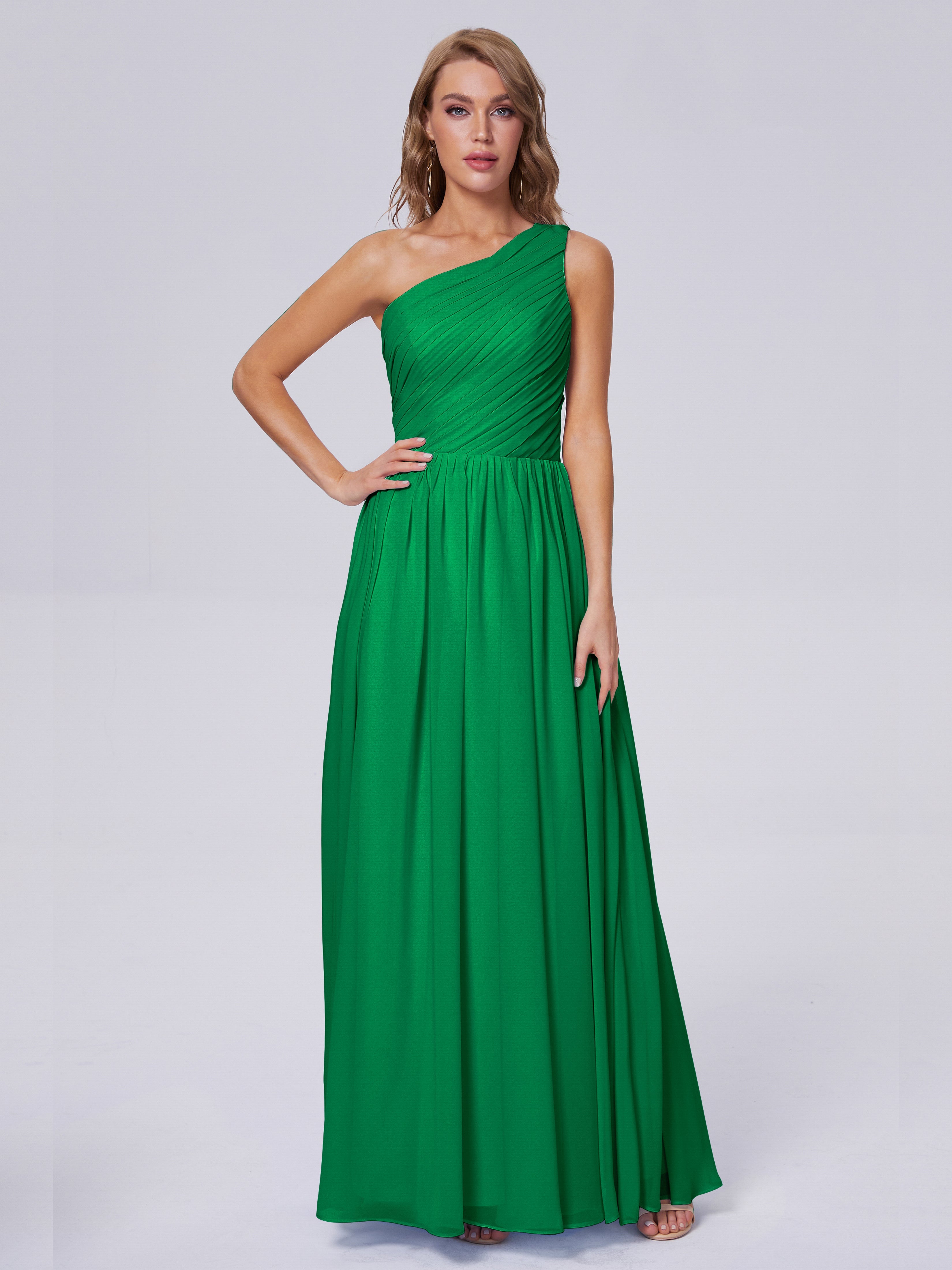 Paige One-Shoulder-Chiffon-Brautjungfernkleider