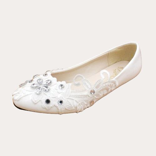 Licht Luxus Träne Diamante verschönert Spitze Pflanze bedeckt Hochzeit Schuhe