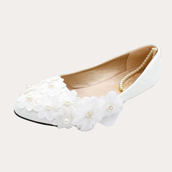 Süße Perle Dekoration Tüll Blume Hochzeit Schuhe