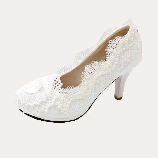 Vintage Fischernetz Blume Perle Welle Hochzeit Schuhe