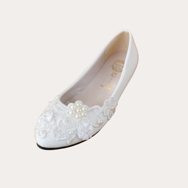 Zarte Stickerei Blume Perle Blume Hochzeit Schuhe