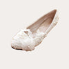 Spirituelle ästhetische weiße Blume Spitze Ranken Perle verschönert Hochzeit Schuhe