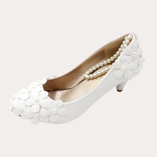 Süße Perl verschönert Blümchen Fußkettchen Hochzeit Schuhe