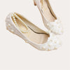 Spitze Kleine Blumen Perlen Stämme Fußkettchen Elegant Hochzeit Schuhe
