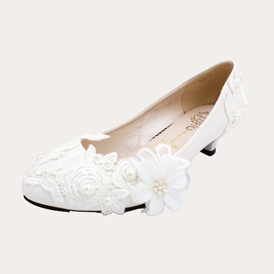 Hübsche Gaze Floral Perle verschönert Hochzeit Schuhe