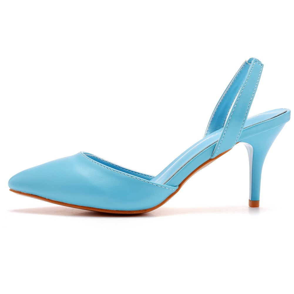 Kurz Elegant Spitz Zulaufender Slingback High Heels