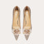 High Heels mit transparente Perlenblumen Hochzeitsschuhe