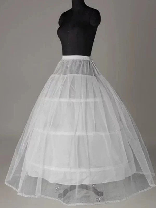 Tüll Netting Ball-Kleid 3 Tier Boden Länge Slip Stil Hochzeit Petticoats P04