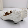 Elegant Spitze Blume Perle Fußkettchen Hochzeit Schuhe