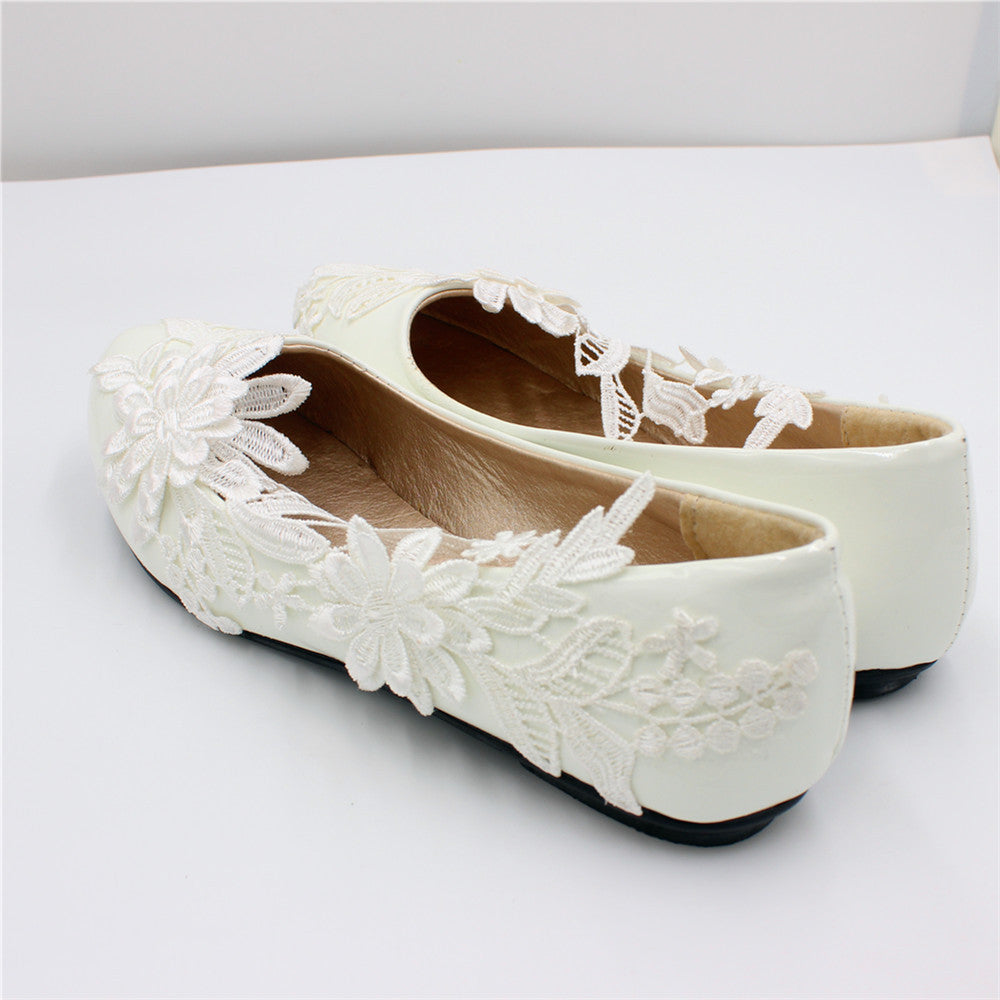 Elegante Spitze dreidimensionale Blume Zweig Hochzeit Schuhe