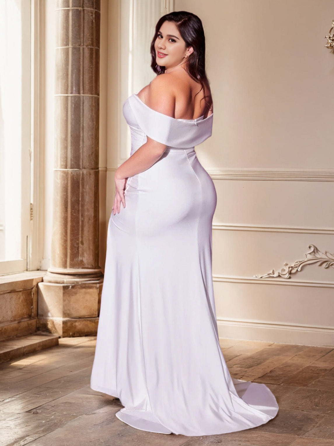 Einfaches Sweetheart schulterfreies bodenlanges Hochzeitskleid mit Schlitz