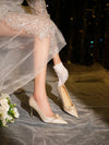 Elegante High Heels mit Perlen Hochzeitsschuhe