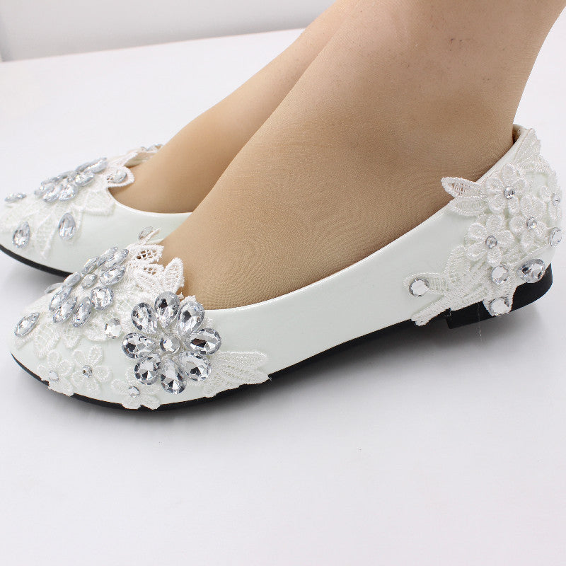 Wunderschöne Diamante Spitze Blume Hochzeit Schuhe