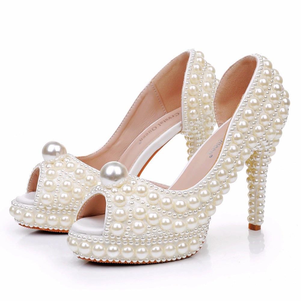 Fischmaul Perle Hochzeit Schuhe