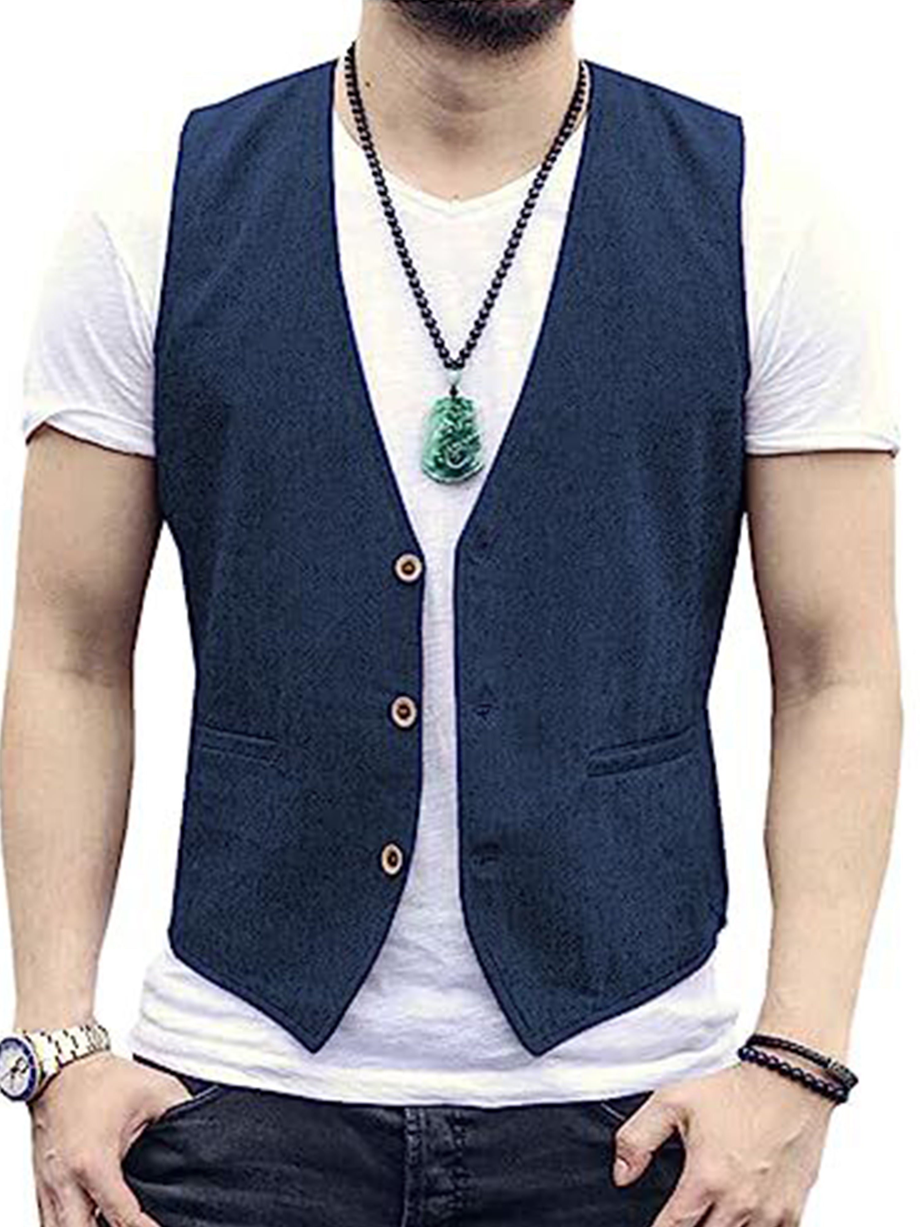 Leichte Atmungsaktive Kühle Lässige Baumwollweste Slim vest