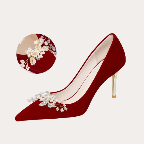 Elegante High Heels mit Perlen Hochzeitsschuhe