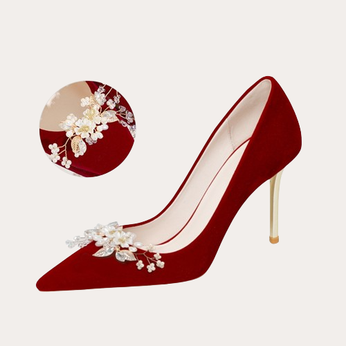 Elegante High Heels mit Perlen Hochzeitsschuhe