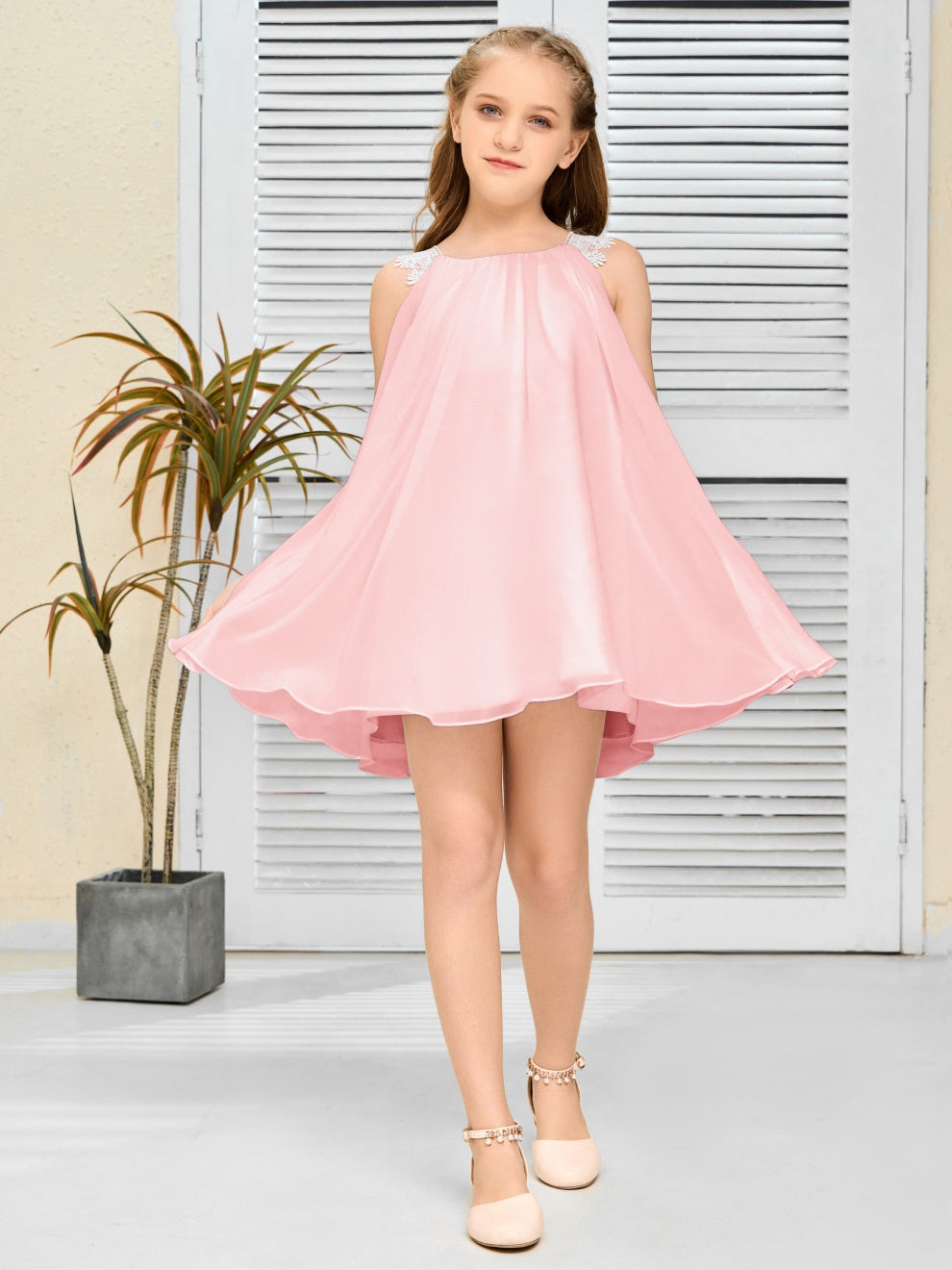 Chiffon Kurzes Junior Brautjungfernkleid