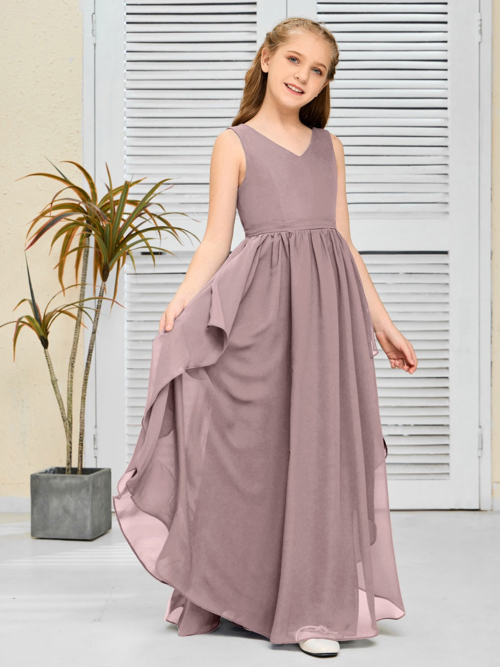 Fantastisches Chiffon Junior-Brautjungfernkleid
